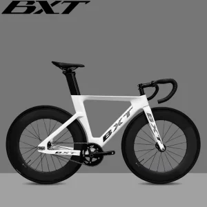 Single Speed Custom Track Bicycle Racing Bike Gear Cycle 700C Fixed Gear Carbon Bike with 88cm Depth Carbon Wheels