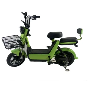 Sleek Green Retro Electric Bicycle 40km/h Max Speed Front & Rear Drum Brake E-Bike for Adults