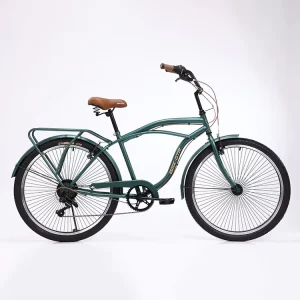 Steel Frame Black 26 Inch for Men Brake Adult Chopper Bicycle Easy to Ride Beach Cruiser Bike
