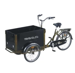 Steel Frame Cargo Bike with 6 Speeds and Front Wooden Box with Folding Frame Family Cargo Bike