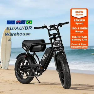 Stock Electric Road Bike Aluminum Alloy Frame Fat Tire 48V 250W Lithium Battery Rear Hub Motor 7 Speed Adult Hybrid