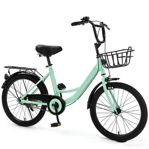 Students Bicycle 20 Inch Single Speed High Carbon Steel Frame City Bike with Brake Line for Girls and Boys