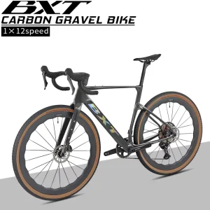 T1000 Carbon Fiber Gravel Bike Compatible with GRX RX820 1×12 Speed GRX RX600 1x11S Fit for Mountain and Road Riding