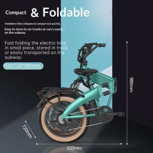 T2 48V Folding Electric Bike with Rear Hub Motor Dual Disc Brakes Air Suspension Variable Speed Off-Road