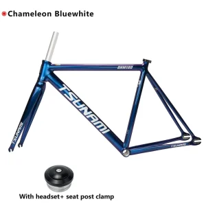 TSUNAMI SNM100 Single-Speed Racing Track Bike Frame Fork Aluminum Alloy Fixed Gear Frameset Disc Brake Type