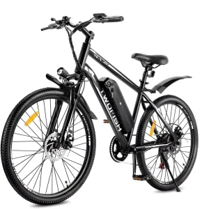 TWOFISH 26″ Electric Mountain Bike Adults 36V 15Ah Battery 100KM Range 25KM/H 3 Modes 7-Speed Disc Brakes LED Display Dual