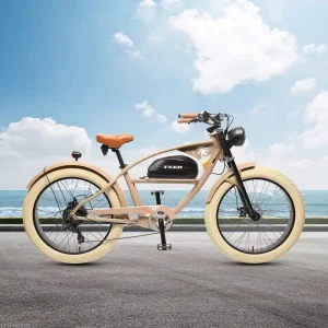 TXED Classic 26-Inch Electric Bicycle, 48V/250W Motor, 15Ah Battery, Fat Tires, Electric Beach Cruiser Bicycle