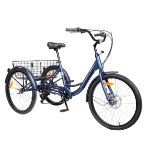 Three Wheeled Bicycle 3 Wheels Fat Tire 3 Wheel 7 Speed Bike 26 Inches Adult Alloy Recumbent Trike Tricycle