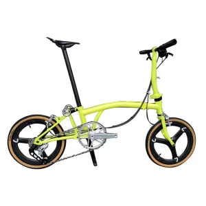 Titanium Tri Fold Folding Bike P Line C Line Commuting City Bicycles Small Wheel for Adult 7 Speed C Brake 16 Inch