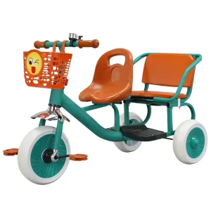 Toddler Baby Ride on Trike Toy Two seater Kids Tricycle Rickshaw Children Tricycle Bike With Back Seat and 3 Wheels
