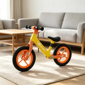 Toddler Balance Bike 12 Inch Nylon Frame Leather Saddle Lightweight Adjustable Glide Bike For 2 7 Years Old Outdoor