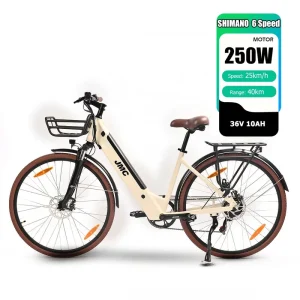 Torque Sensor City Electric Bike 700C 250W Aluminum Step Through Ebike 36V 10Ah 6 Speed Fast Charge JMC Hub