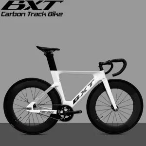 Track Bicycle Carbon Fiber Sleek 700C*28C Aero Shaping Ultralight Carbon Wheelset 80mm Single Speed Fixed Gear Bike