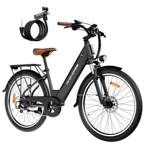 US Stock 350W 36V 26-inch Adult Electric Ebike 13Ah Long Range Electric City Bike for Ladies