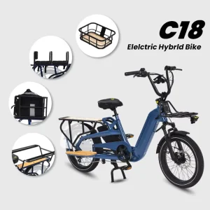 US in Stock Long Range Electric Cargo Bike 750W Delivery Cargo Bike for Family Ebike Cargo Electrically Bicycle