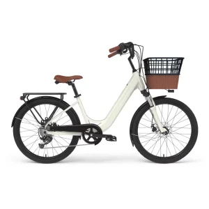 Urban Women’s 24 Inch Single Speed Electric City Bike 250W 36V Lithium Battery Sensor Aluminum Alloy Rear Wheel Frame