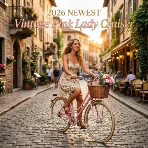 Vintage Customized Women’s City Bike 26 Inch Step-through Retro Cruiser Bicycle Basket Dutch Style Single Speed High