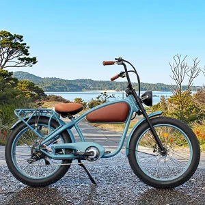 Vintage Retro Electric Cruiser Bike Fat Tire Aluminum Alloy Pedal Assist Off-Road EBike