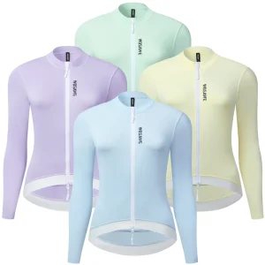 WOSAWE Women’s Cycling Long-Sleeved Jerseys Breathable Road Bike Shirts Reflective Bike Clothing