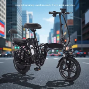 WindChaser 48V Bicicleta De Montaa Electrica 350W Motor 14 Carbon Steel 7 Speed 12Ah 20Ah Lithium Battery Rear Carrier Folding