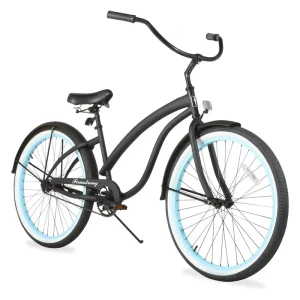 Women’s 26inch Steel Single Speed Beach Cruiser Bike LEWEE Brand