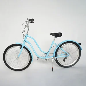 Women’s 48V 500W Cruiser Bike 26 Inch Retro Vintage Aluminum Alloy Step Thru Frame 7 Speed Classic Beach Riding Bicycle for City