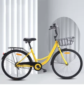 Women’s Adult City Bike 26 Inch Steel Frame Single Speed Aluminum Alloy Rim Customized Color 100kg Load Capacity
