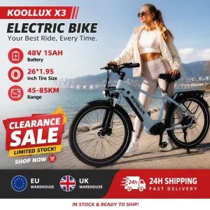 Women’s Bike 250W X3 26″ Electric City Bike 48V Hydraulic Brake
