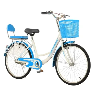 Women’s Carbon Steel Frame Bicycle No Fork Suspension 24inch Wheel Size for Commuting Cycling for Teenage Boys College Students