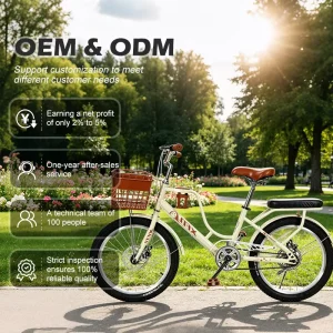 Women’s Classic 6-Speed Urban Coffee Stand Bike Aluminum Alloy Frame City Bicycle Aluminum Alloy Fork Disc Brakes 100kg Load
