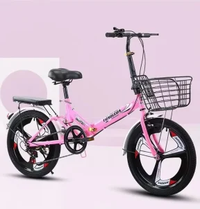 Women’s Folding Bike Steel Frame Single Speed Foldable Portable City Bike Made in China