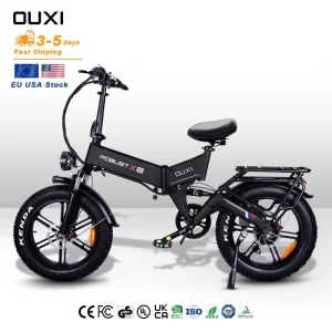 X8 250W 1000W Electric Bike Full Suspension 48V Folding Mountain Fatbike Steel Disc Brake Adults