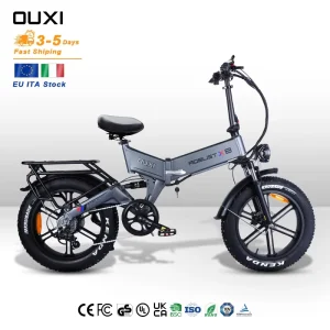 X8 Electric Bike Adults 250W Fatbike Full Suspension 48V Folding Mountain Ebike 20 Inch Aluminum Alloy