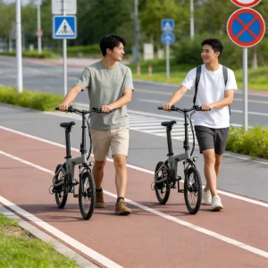 Y19 Version 250W 20″ Foldable Mini Electric Bike Compact Step-through E-bike 36V 10Ah Lithium Battery Fat Tire