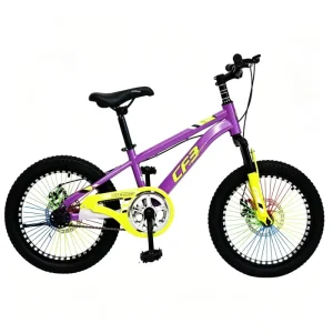 Youthful Lively Design Rainbow Colorful Spokes Unisex for Kids Outdoor Cycling Durable High Carbon Steel Kid Bike