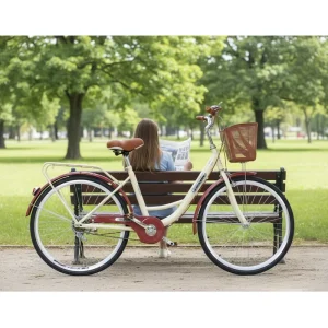 Zhui Feng 26inch 700c Classic Adult Women’s Commuter Road Bike Single Speed V Brake 105kg Load Capacity 26*2.6 Tire