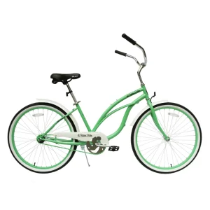 Coaster-Brake Cruiser Bicycle, Low-Maintenance Steel-Frame City and Beach Bike with Foot Brake, Lightweight Adult Bicycle