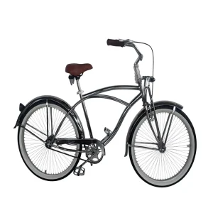 Premium Electroplated Beach Bicycle, Classic Chrome Springer Fork Cruiser Bike, Vintage Commuter Single-Speed Bicycle
