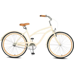 Women’s Steel Beach Cruiser Bicycle, Beach Bike, Outdoor Cycling Rental Cruiser Bicycle