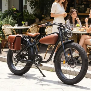 Beach Retro Electric Bicycle, Vintage Style, Street-Legal, Standard City Commuter E-Bike