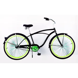 Beach Cruiser Bicycle, Lightweight Steel Frame, Single-Speed, Unisex Beach Bike