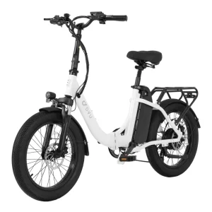 Adult Lightweight Moped-Style Cargo Electric Bicycle, Retro Dirt-Road Urban Hybrid, Folding Fat-Tire